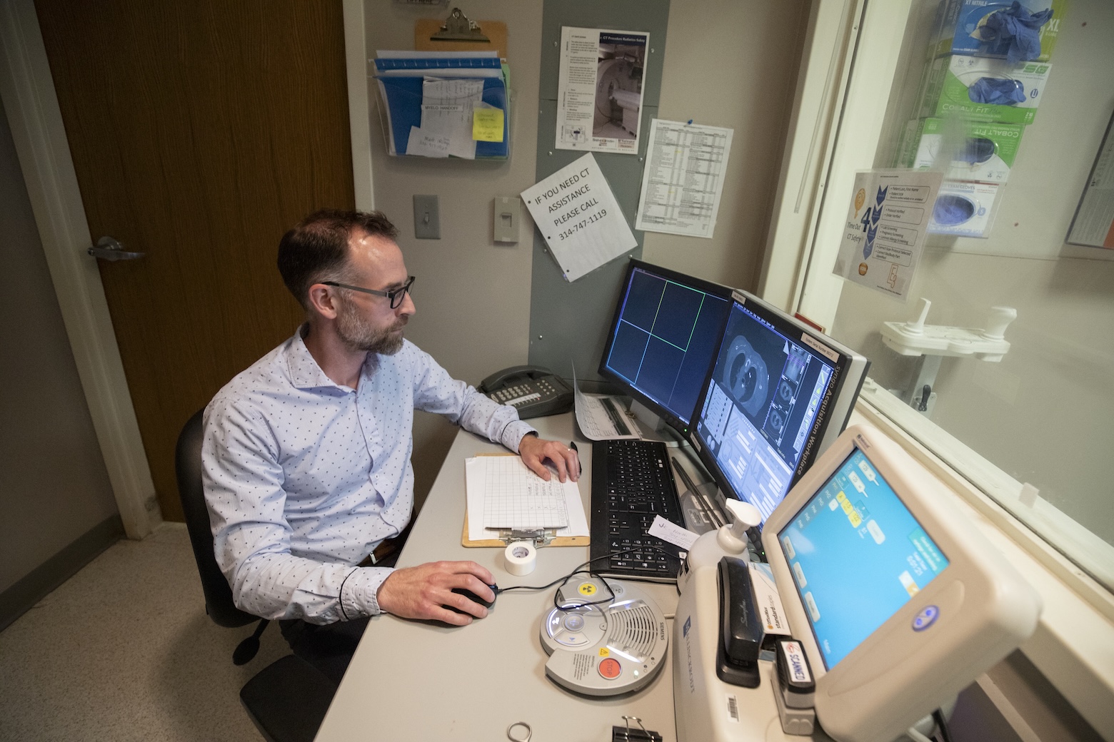 Jonathan Baker, MD, in the reading room
