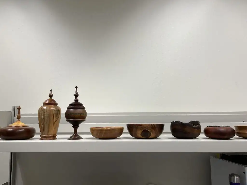 Wooden bowls and containers created by Dr. Tim