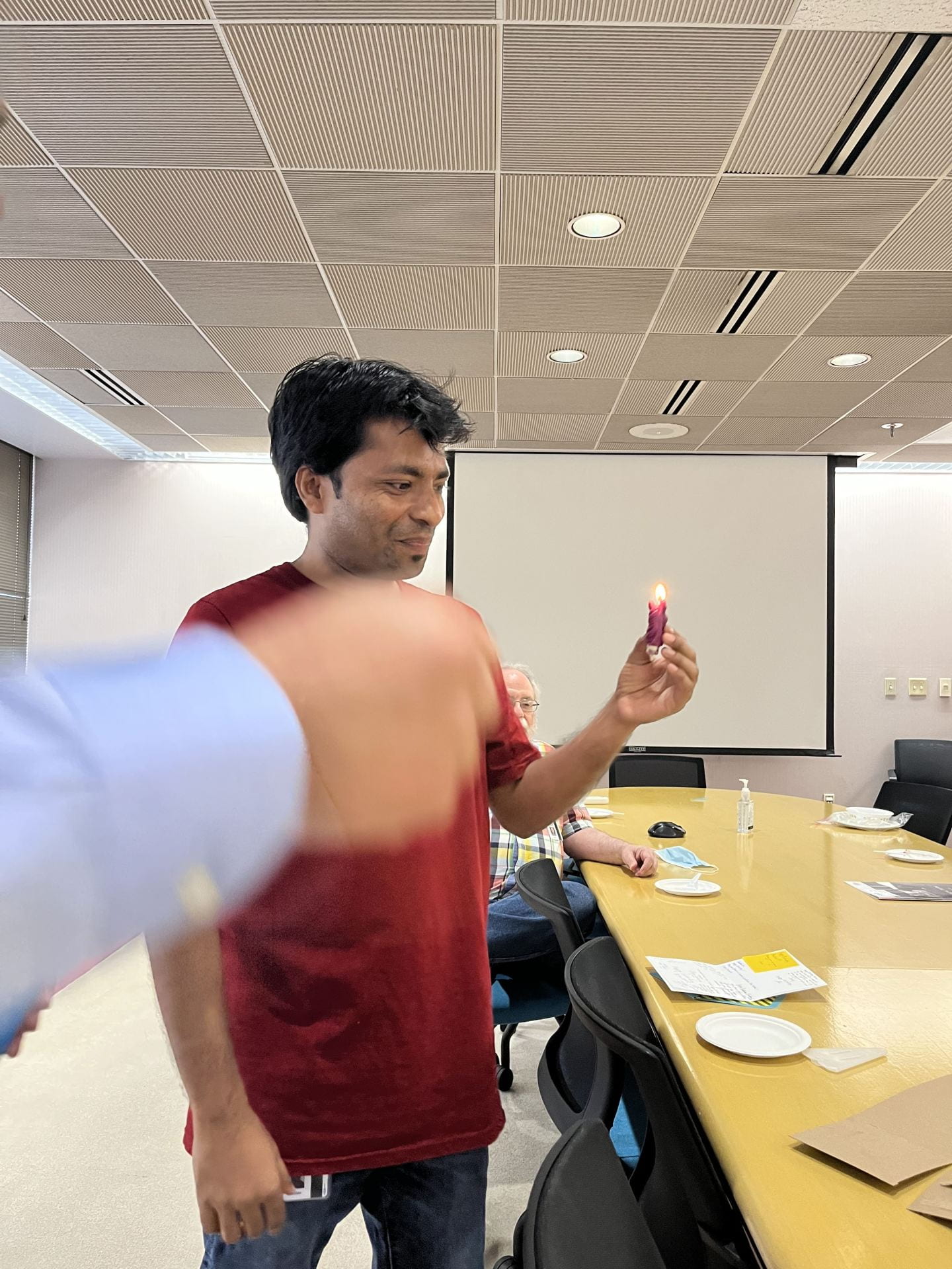 Dr. Bhuban and a birthday candle