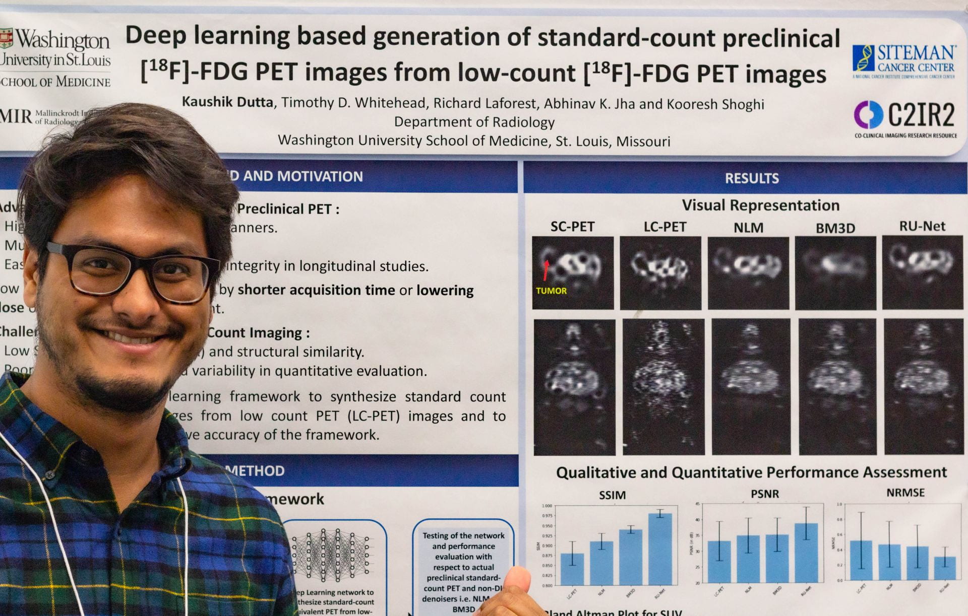 Kaushik Dutta ("Deep Learning Based Generation of Standard-Count Preclinical [18F]-FDG PET Images from Low-Count [18F]-FDG PET Images")