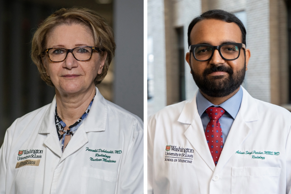 Headshot composite of Farrokh Dehdashti, MD, and Ashwin Singh Parihar, MD.